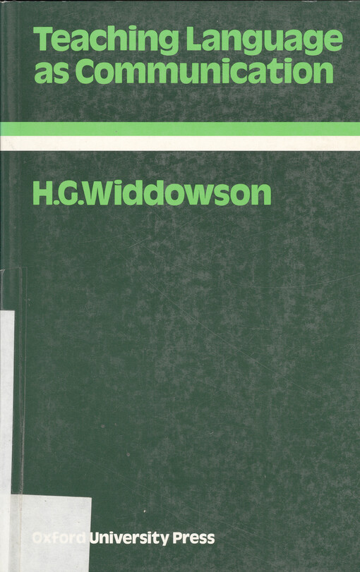 Teaching language as communication