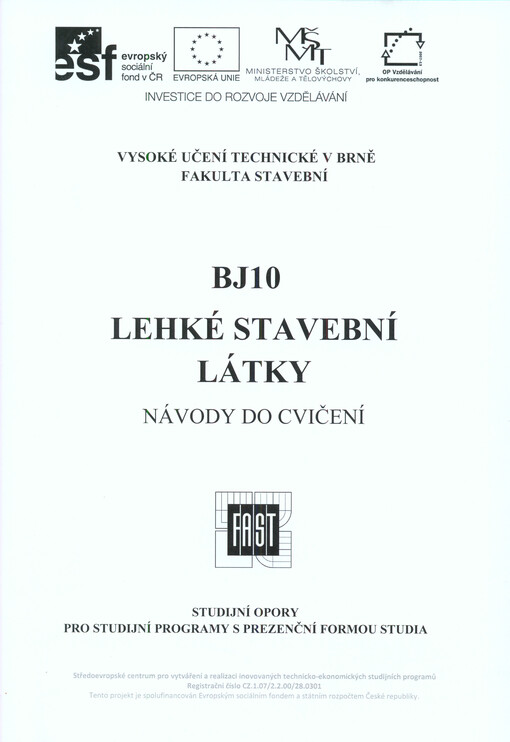 BJ10 - lehké stavební látky : návody do cvičení