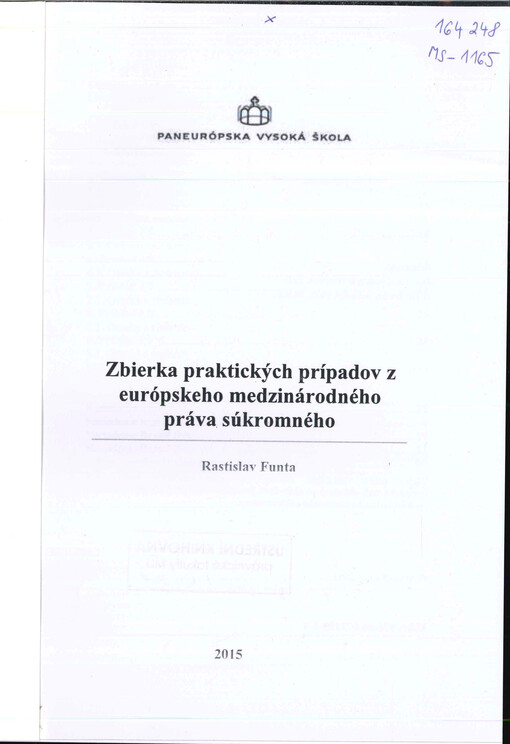 Zbierka praktických prípadov z európskeho medzinárodného práva súkromného