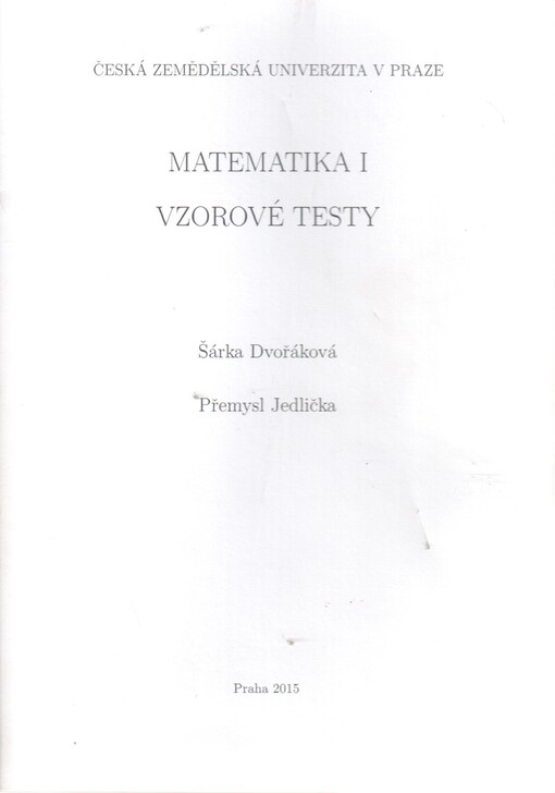 Matematika I - vzorové testy