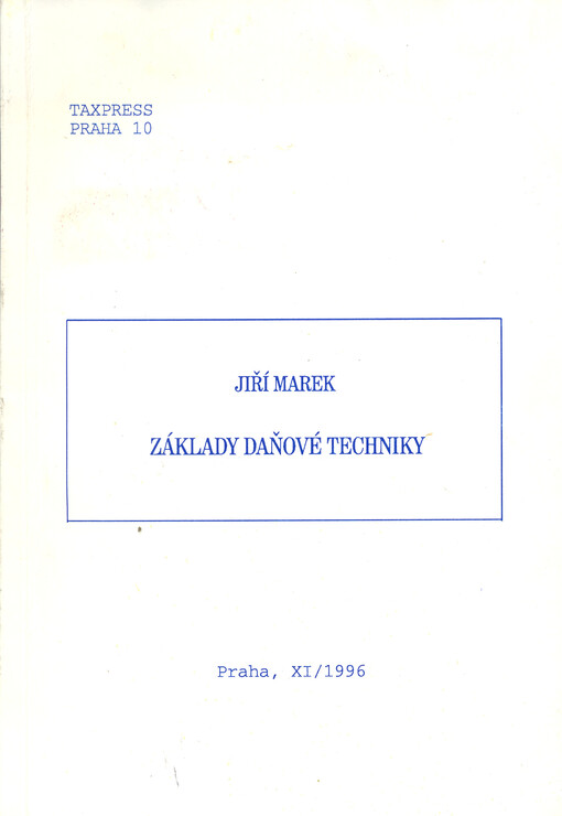 Základy daňové techniky