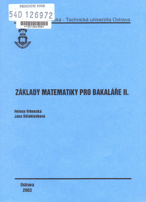 Základy matematiky pro bakaláře II