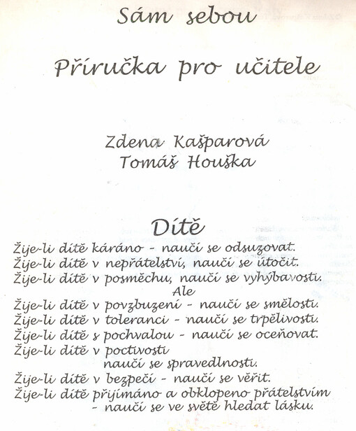 Sám sebou : příručka pro učitele