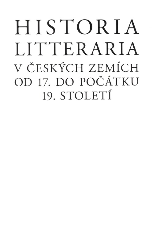 Historia litteraria v českých zemích od 17. do počátku 19. století