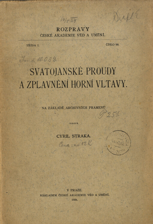 Svatojanské proudy a zplavnění horní Vltavy