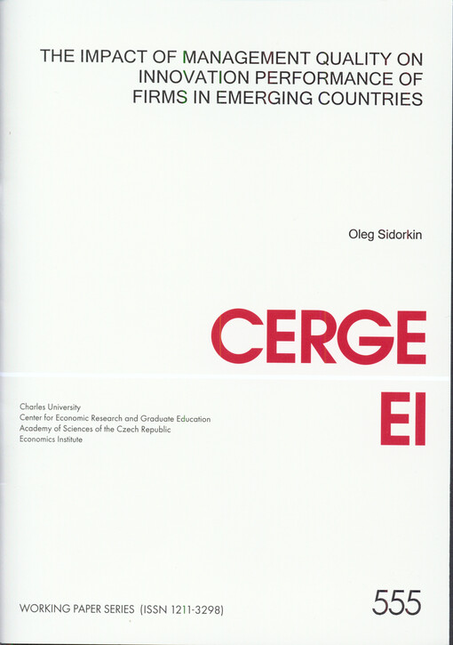 impact of management quality on innovation performance of firms in emerging countries