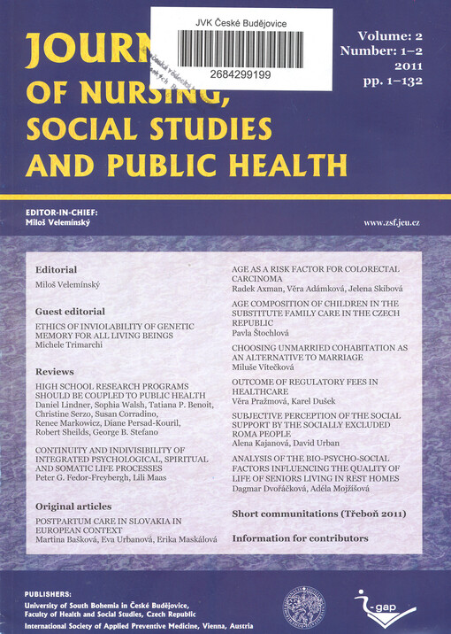 Journal of nursing, social studies and public health