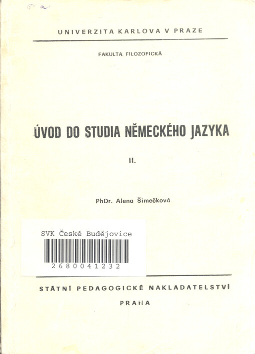 Úvod do studia německého jazyka II