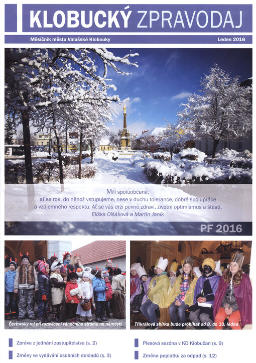 Klobucký zpravodaj : měsíčník města Valašské Klobouky