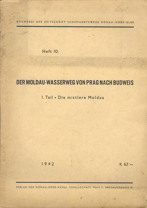 Der Moldau-Wasserweg von Prag nach Budweis.I. Teil,Die mittlere Moldau