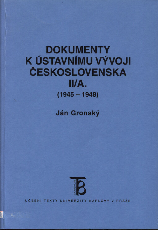 Dokumenty k ústavnímu vývoji Československa