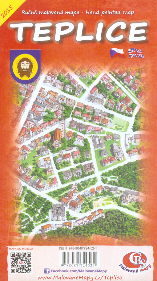 Ručně malovaná mapa Teplice = Hand painted map Teplice