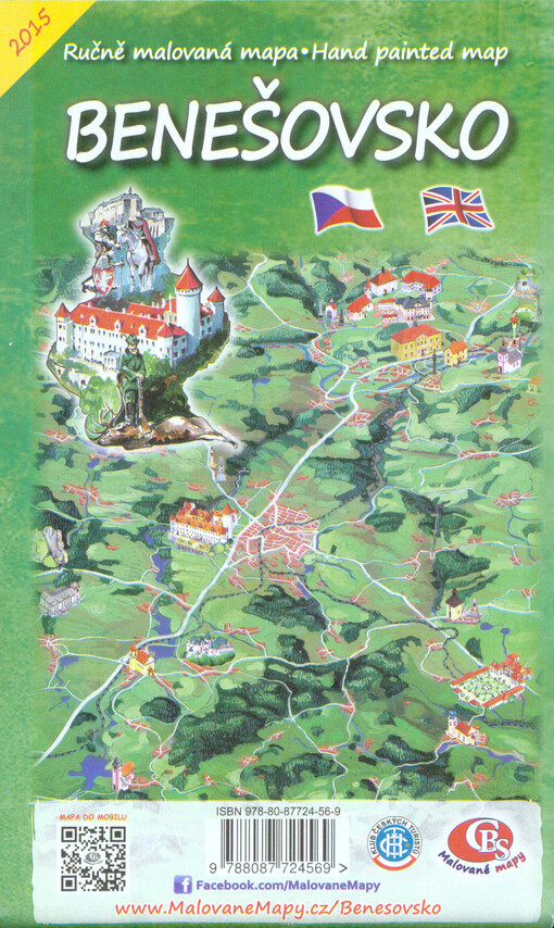 Ručně malovaná mapa Benešovsko = Hand painted map Benešovsko