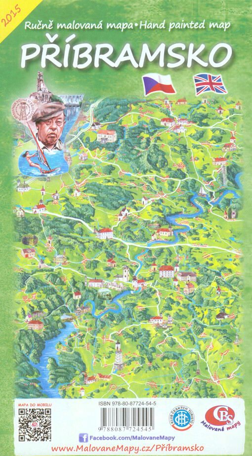 Ručně malovaná mapa Příbramsko = Hand painted map Příbramsko