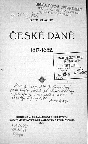 České daně 1517-1652