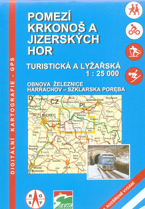 Pomezí Krkonoš a Jizerských hor : obnova železnice Harrachov - Szklarska Poręba : turistická a lyžařská 1:25 000