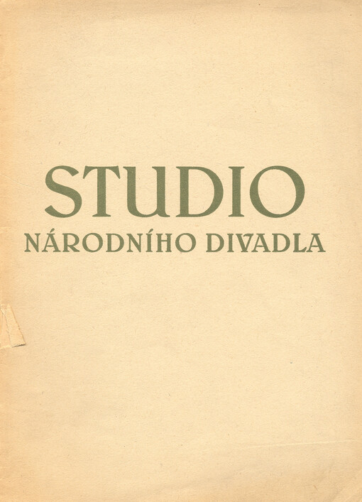 Studio Národního divadla : program a cíl