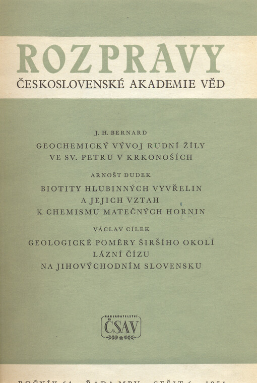 Geochemický vývoj rudní žíly ve Sv. Petru v Krkonoších