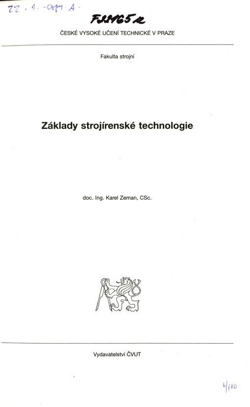 Základy strojírenské technologie