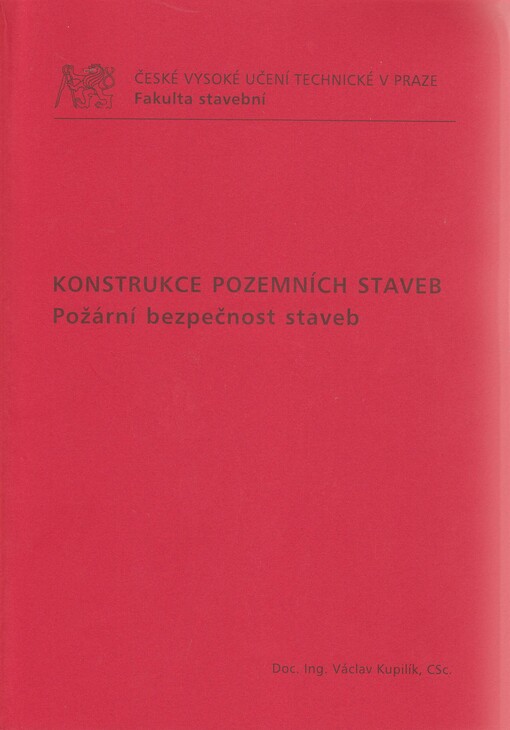 Konstrukce pozemních staveb : požární bezpečnost staveb