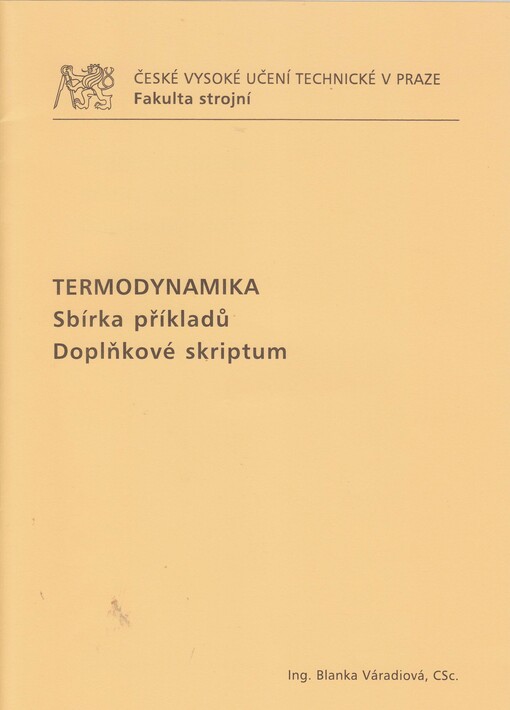 Termodynamika: sbírka příkladů : doplňkové skriptum