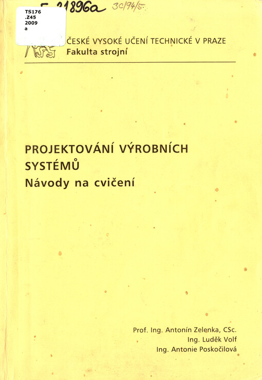 Projektování výrobních systémů: návody na cvičení