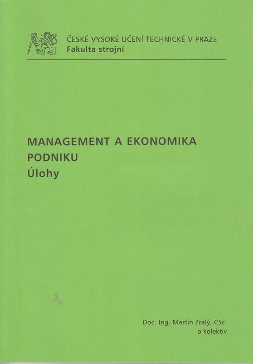 
  Management a ekonomika podniku
  : úlohy