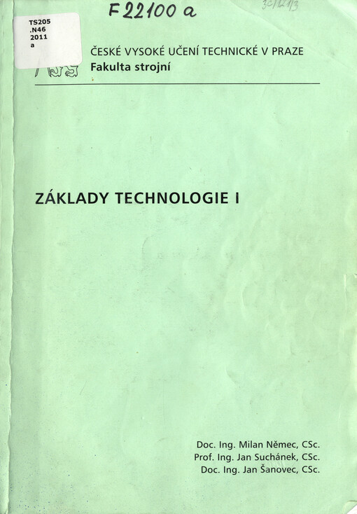 
  Základy technologie I 
  