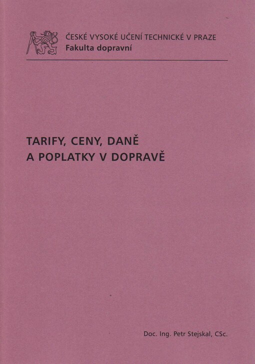 Tarify, ceny, daně a poplatky v dopravě