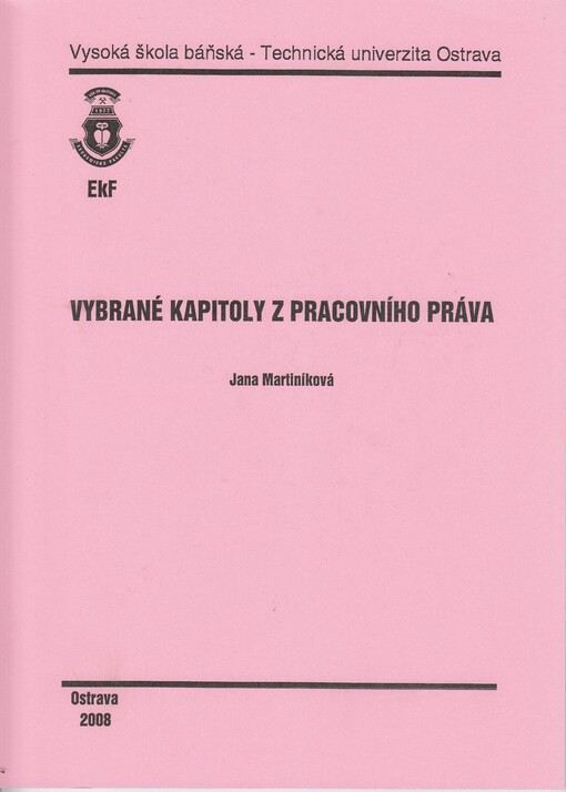 Vybrané kapitoly z pracovního práva 