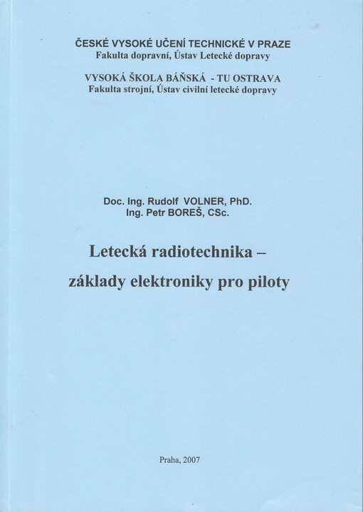 Letecká radiotechnika - základy elektroniky pro piloty