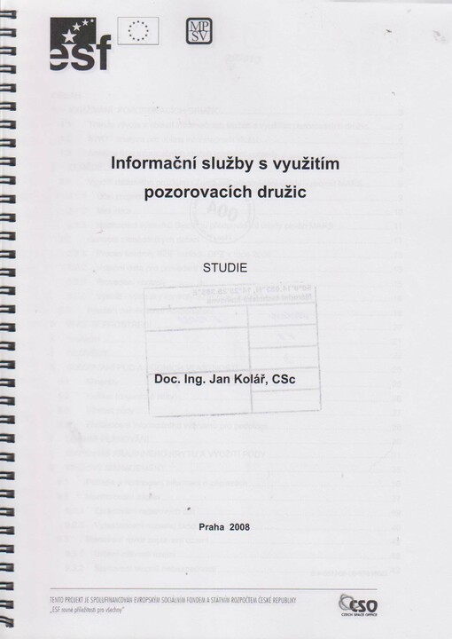 Informační služby s využitím pozorovacích družic : studie