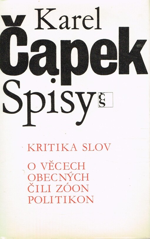 Kritika slov: O věcech obecných, čili, Zóon politikon