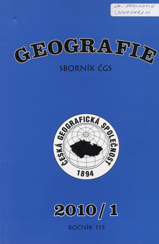 Geografie = Geography : Sborník ČGS