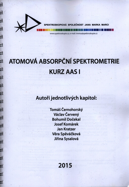 Atomová absorpční spektrometrie : kurz AAS 1