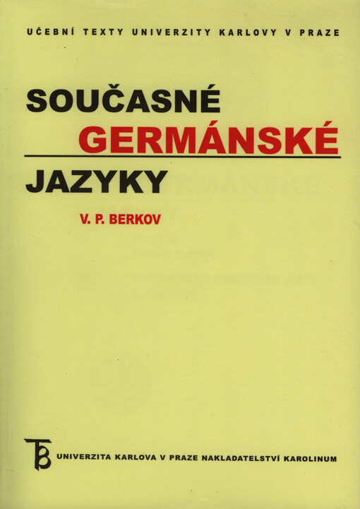 Současné germánské jazyky =: Sovremennyje germanskije jazyki