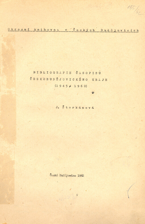 Bibliografie časopisů Českobudějovického kraje (1945-1960)