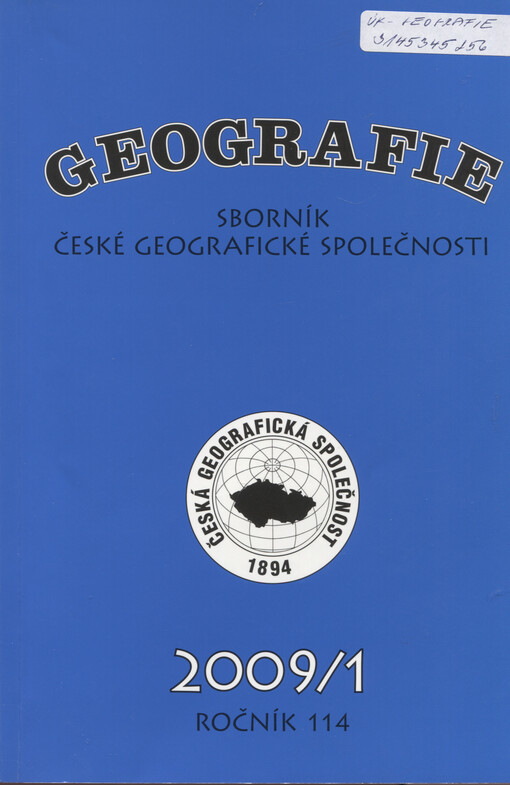 Geografie = Geography : Sborník ČGS