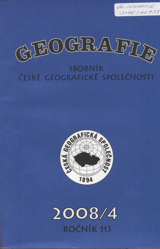 Geografie : sborník České geografické společnosti.