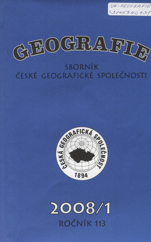 Geografie = Geography : Sborník ČGS