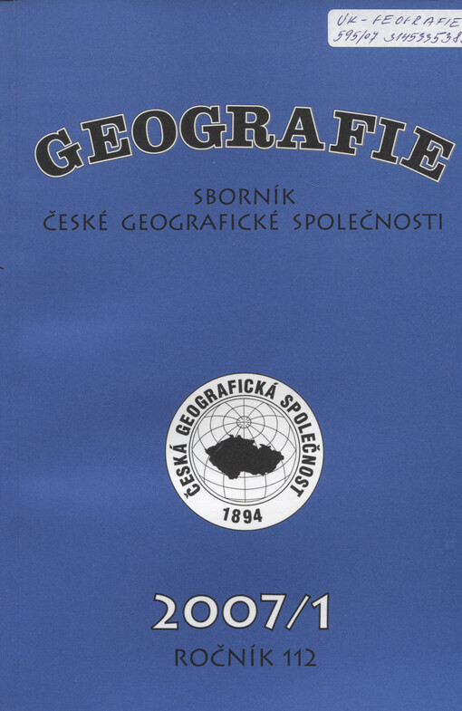 Geografie = Geography : Sborník ČGS