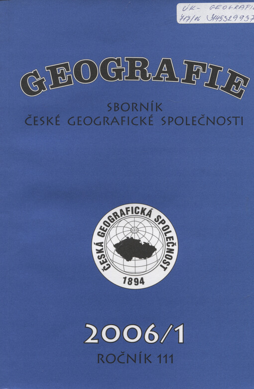 Geografie = Geography : Sborník ČGS
