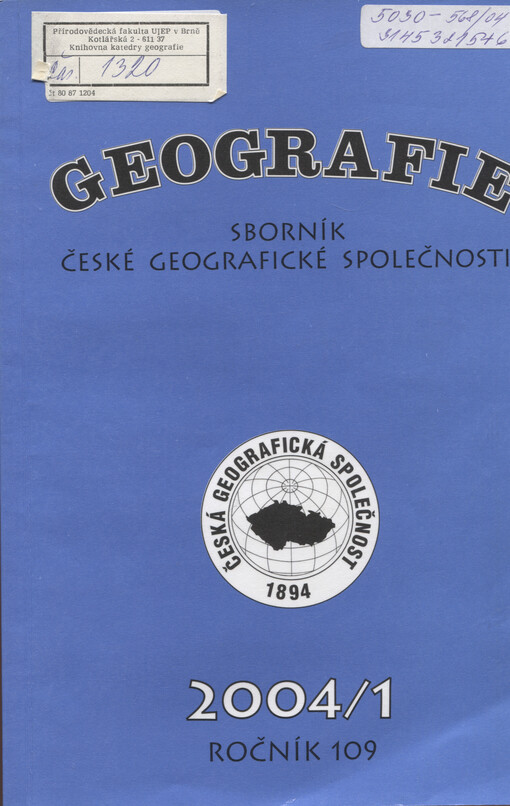 Geografie = Geography : Sborník ČGS