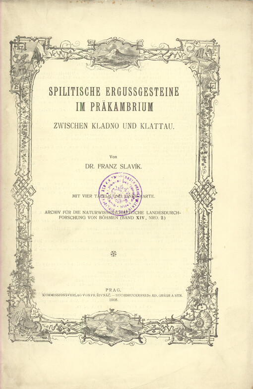 Spilitische Ergussgesteine im Präkambrium zwischen Kladno und Klattau