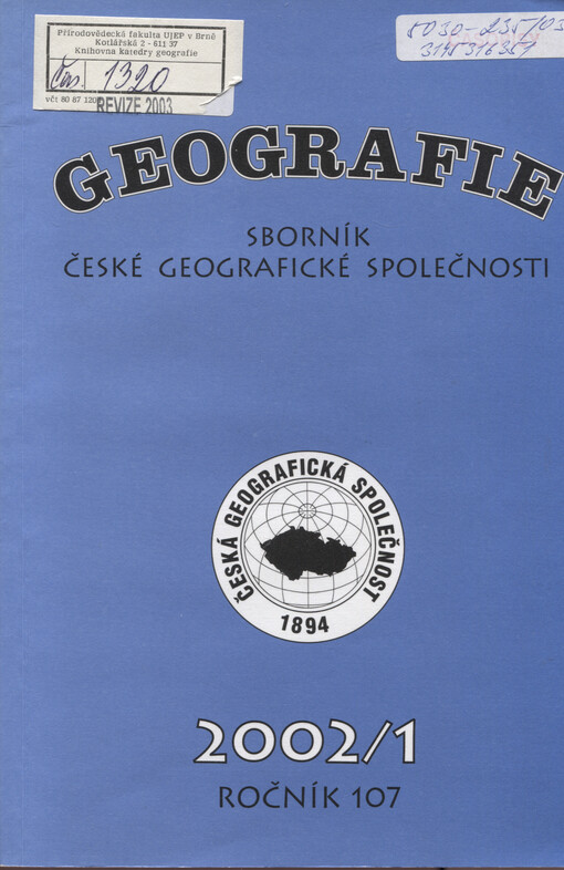 Geografie = Geography : Sborník ČGS