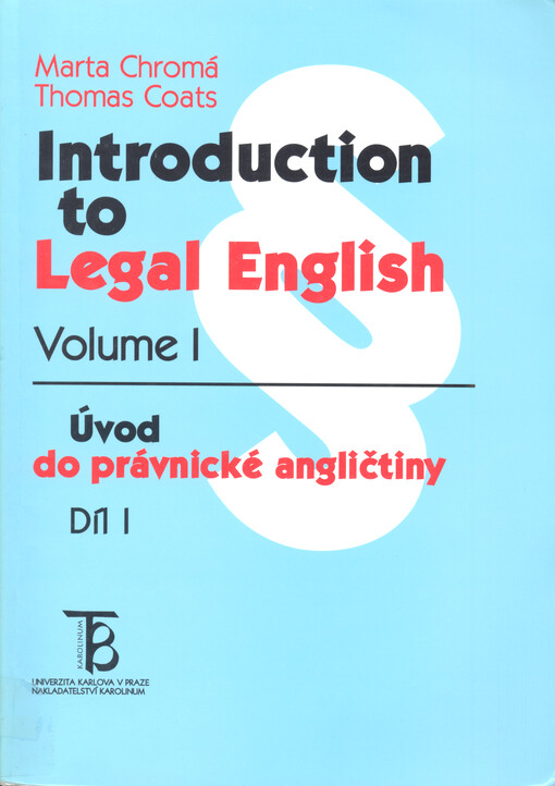 Introduction to legal English = Úvod do právnické angličtiny