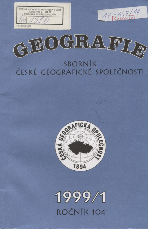 Geografie = Geography : Sborník ČGS