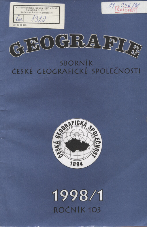Geografie = Geography : Sborník ČGS