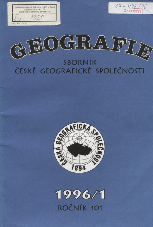 Geografie = Geography : Sborník ČGS