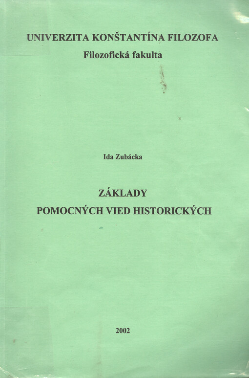 Základy pomocných vied historických
